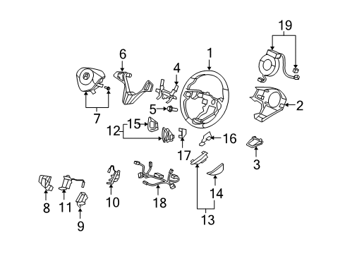 2012 Acura RDX Steering Column & Wheel, Steering Gear & Linkage Guide, Cord Diagram for 78525-STK-A81