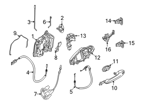 2020 BMW X6 Front Door BOWD.CABLE, OUTSIDE DOOR HAND Diagram for 51217474622