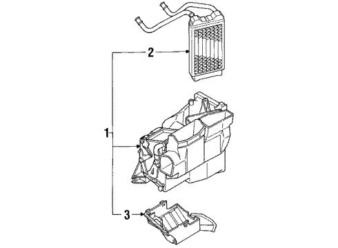 1991 Toyota 4Runner Heater Core & Control Valve Radiator Assy, Heater Diagram for 87150-89119