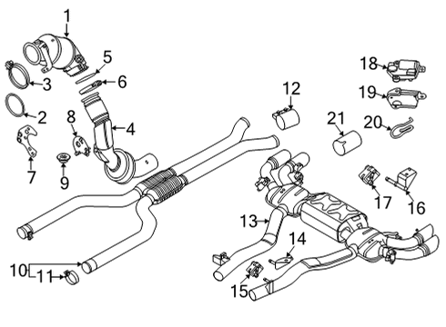 2021 BMW X5 Turbocharger Exhaust Manifold/Turbocharger Gasket Diagram for 11628600289
