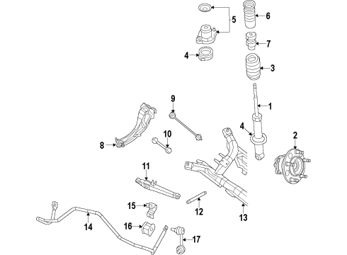 2007 Jeep Patriot Rear Suspension Components, Stabilizer Bar Brake Hub And Bearing Diagram for 4766719AB