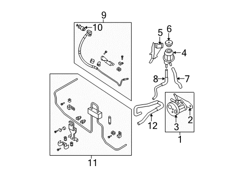 2016 Nissan Frontier P/S Pump & Hoses, Steering Gear & Linkage Hose Assy-Suction, Power Steering Diagram for 49717-EA000