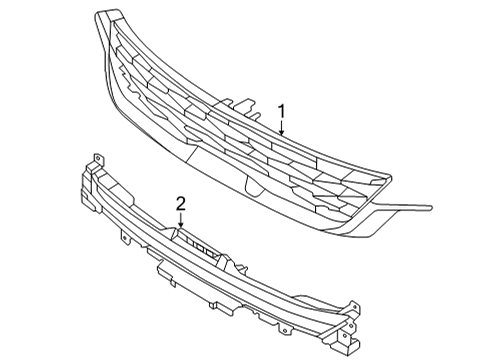 2022 Kia Seltos Grille & Components Radiator Grille Assembly Diagram for 86354Q5300