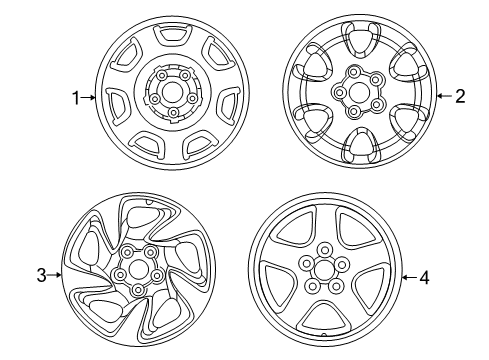 1997 Toyota RAV4 Wheels Wheel, Alloy Diagram for 42611-42060