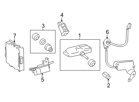 2015 Lexus ES300h Tire Pressure Monitoring TPMS Sensor Repair Kit Diagram for 04423-33060