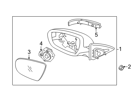 2014 Kia Optima Mirrors Outside Rear View Mirror Assembly, Left Diagram for 876104C510