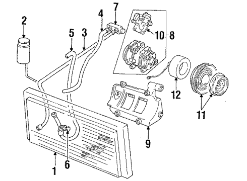 1997 Chrysler LHS A/C Condenser, Compressor & Lines COMPRES0R-Air Conditioning Diagram for 4758900