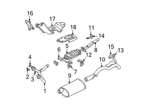 1995 Chevrolet S10 Exhaust Components Front Pipe Spring Diagram for 587575
