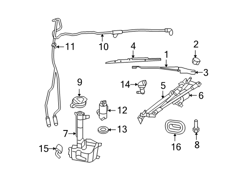 2008 Chrysler Sebring Wiper & Washer Components Linkage-WIPER Diagram for 68020540AA