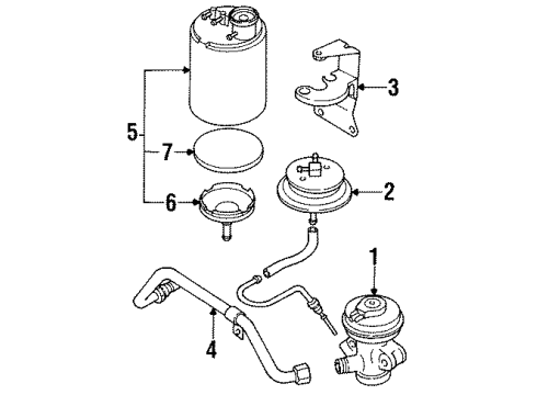 1988 Nissan Sentra EGR System Tube Assembly-EGR Diagram for 14725-61A00