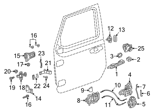 2019 Jeep Wrangler Tail Gate Cylinder-Swing Gate Lock Assembly Diagram for 68384450AA