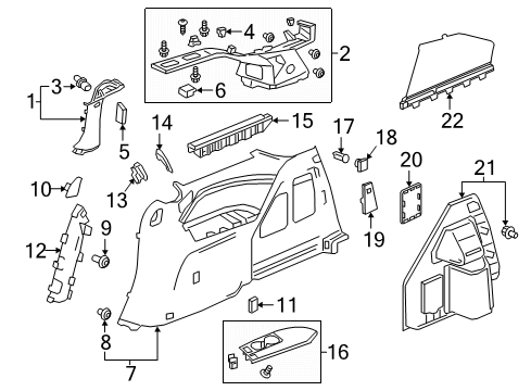 2020 Honda Odyssey Interior Trim - Side Panel Garnish Assy., L. RR. Pillar *YR507L* (SHADOW BEIGE) Diagram for 84191-THR-A01ZA