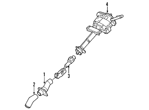 2011 Chevrolet Impala Steering Column, Steering Wheel Steering Column Diagram for 19256152