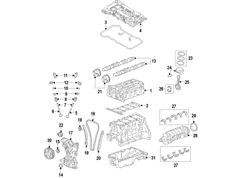 2014 Hyundai Elantra GT Engine Parts, Mounts, Cylinder Head & Valves, Camshaft & Timing, Oil Pan, Oil Pump, Crankshaft & Bearings, Pistons, Rings & Bearings, Variable Valve Timing Cvvt Assembly-Exhaust Diagram for 243702E200
