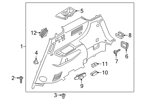 2021 Hyundai Palisade Interior Trim - Rear Body Holder-Seat Belt Diagram for 898W1-S8000-NNB