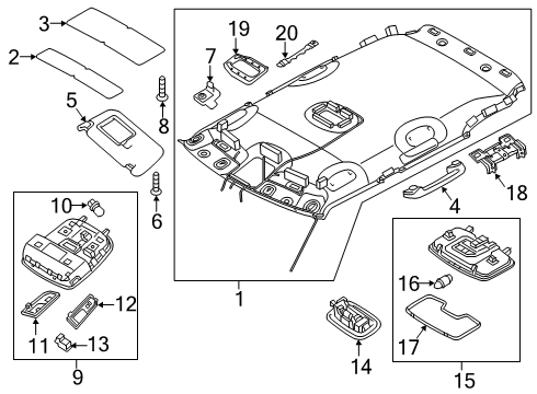 2018 Kia Niro Interior Trim - Roof Screw-Machine Diagram for 12294-06221
