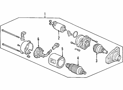 2001 Honda Prelude Starter Starter, Reman Diagram for 06312-P5M-507RM