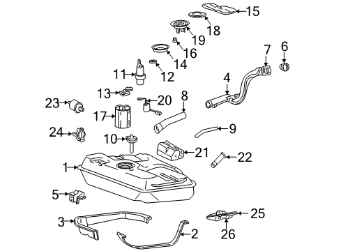 2000 Hyundai Accent Senders Fuel Pump Sender Assembly Diagram for 94460-25500