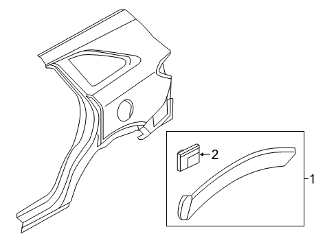 2016 Kia Sorento Exterior Trim - Quarter Panel GARNISH Assembly-Quarter Sid Diagram for 87742C6000