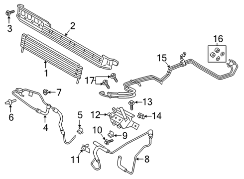 2021 Ford F-150 Oil Cooler Oil Cooler Diagram for HL3Z-7A095-A