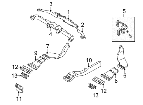 2006 Kia Amanti Ducts Duct Assembly-Rear Air Ventilator Diagram for 970303F000