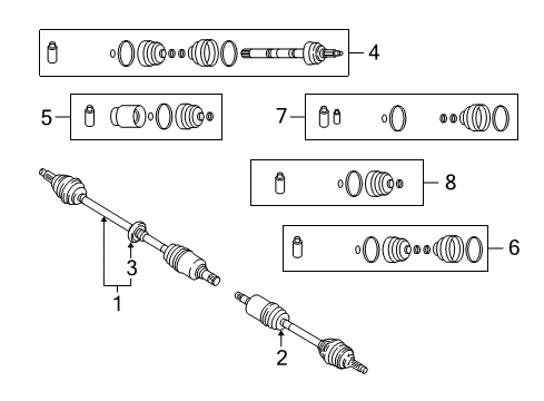 2003 Kia Rio Drive Axles - Front Boot Set-In, Joint Diagram for 0K30D22540