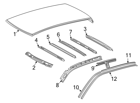 2004 Toyota Tundra Roof & Components Weatherstrip Diagram for 62381-0C040