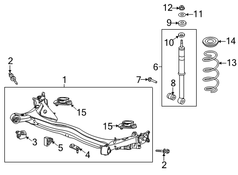 2013 Honda Fit Rear Suspension Bracket, L. RR. Brake Hose Diagram for 46429-TF0-000