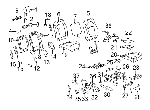 2011 Buick Enclave Passenger Seat Components Protector Diagram for 15899911