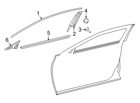 2018 Infiniti QX30 Exterior Trim - Front Door Moulding-Front Door Sash, Front LH Diagram for 80283-5DA0A