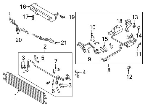 2020 Ford Police Interceptor Utility Oil Cooler Tube Assembly Diagram for L1MZ-7G071-Q