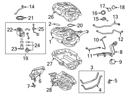 2012 Toyota Prius Plug-In Fuel System Components Filler Pipe Diagram for 77201-47220