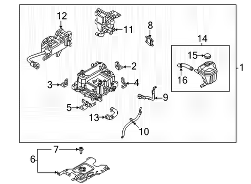 2021 Hyundai Sonata Electrical Components HPCU Reservoir Module Diagram for 36600-3DBE0