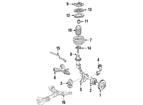1996 Buick Park Avenue Front Suspension Components, Lower Control Arm, Stabilizer Bar Front Brake Rotor Diagram for 18060234