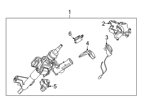 2009 Saturn Vue Steering Column, Steering Wheel & Trim Column, Steering Diagram for 20850192