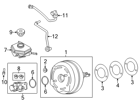 2015 BMW 328i GT xDrive Hydraulic System Power Brake Booster Diagram for 34336851097