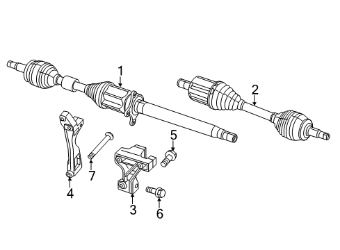 2018 Jeep Cherokee Drive Axles - Front Shaft-Axle Half Diagram for 68291656AD