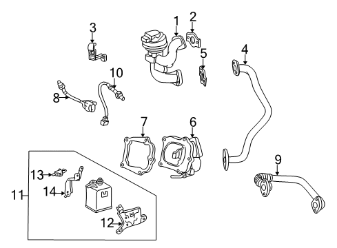 1998 Toyota Camry Emission Components Vapor Canister Diagram for 77740-06042