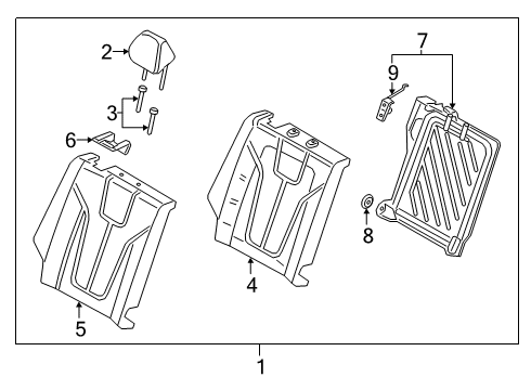 2021 Hyundai Veloster Rear Seat Pad Assembly-Rear Seat Back, RH Diagram for 89450-J3000