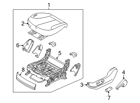 2009 Kia Optima Front Seat Components Cushion Assembly-Front Seat Diagram for 881032GHA0AG5