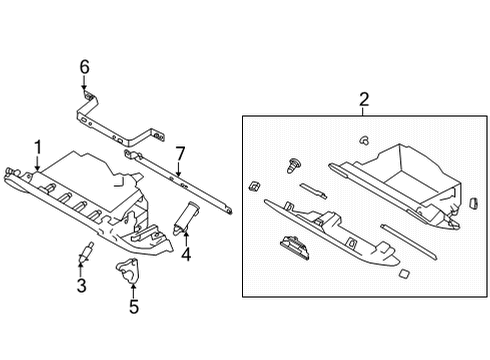 2022 Toyota GR86 Glove Box Reinforcement Diagram for SU003-08724