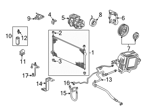 2000 Honda Accord Air Conditioner Hose, Suction Diagram for 80311-S87-A01