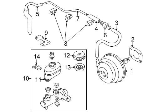 2001 Nissan Altima Hydraulic System Piston Kit Diagram for 46011-2B126