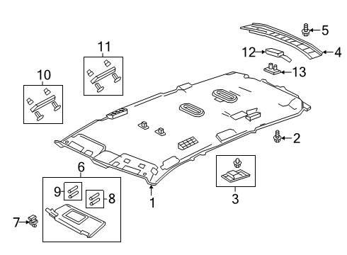 2021 Honda Passport Interior Trim - Roof CAP, MICROPHONE UNIT *NH900L* (DEEP BLACK) Diagram for 83203-TRT-A00ZE