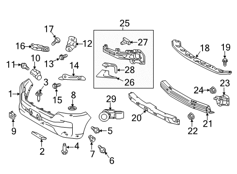 2018 Toyota Land Cruiser Front Bumper Bumper Cover Bolt Diagram for 52491-60010