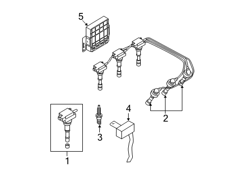 2005 Hyundai Santa Fe Ignition System Engine Computer Module Diagram for 39115-38040