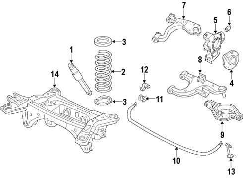 2009 Infiniti QX56 Rear Suspension Components, Lower Control Arm, Upper Control Arm, Ride Control, Stabilizer Bar ABSORBER Assembly - Shock, Rear Diagram for 56200-ZV60A