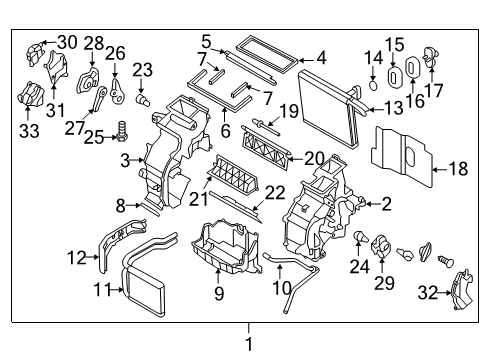 2014 Hyundai Accent A/C & Heater Control Units Seal-Duct NO.2 Diagram for 97245-1R020