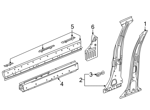 2019 Chevrolet Equinox Center Pillar & Rocker Rocker Reinforcement Diagram for 84296143