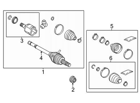 2022 Lexus NX250 Axle Shaft & Joints - Rear Joint Assembly, RR Drive Diagram for 42360-42020